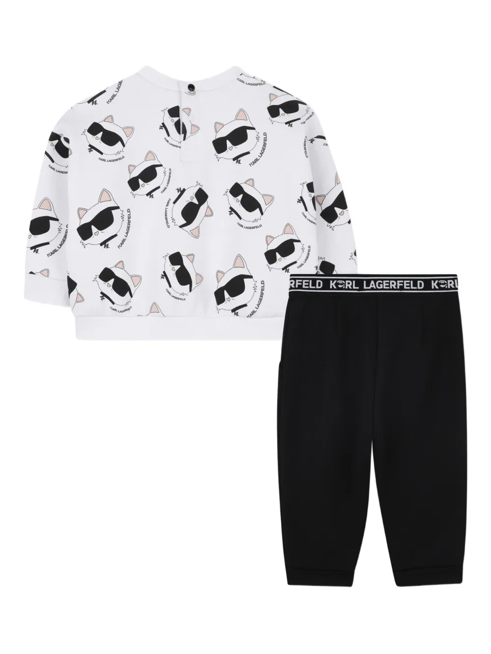 Karl Lagerfeld Kids Trainingspak met kattenprint Zwart