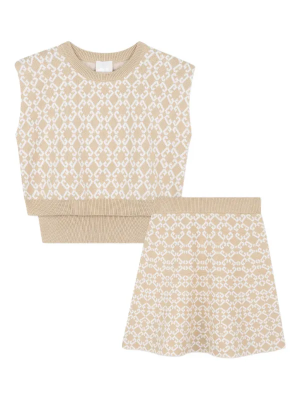 Givenchy Kids インターシャニット スカートセット | ニュートラル