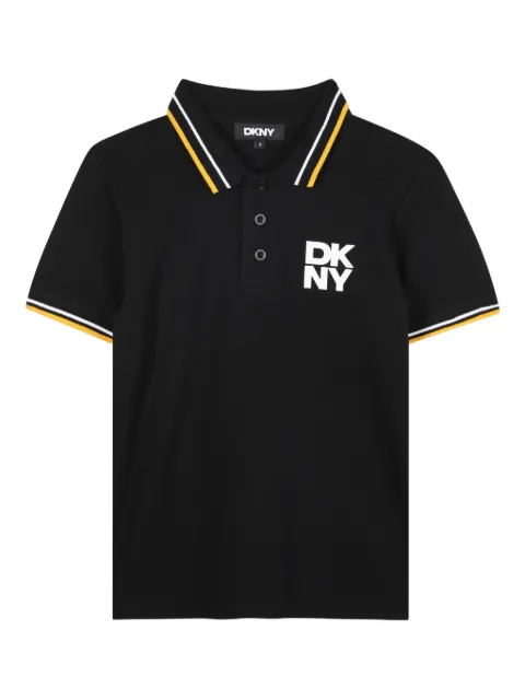 Dkny Kids Camisa polo com listras na gola