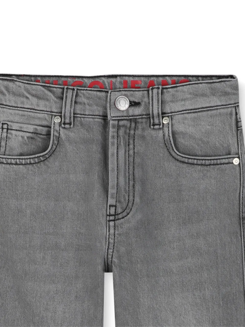 HUGO KIDS Jeans met logopatch Grijs