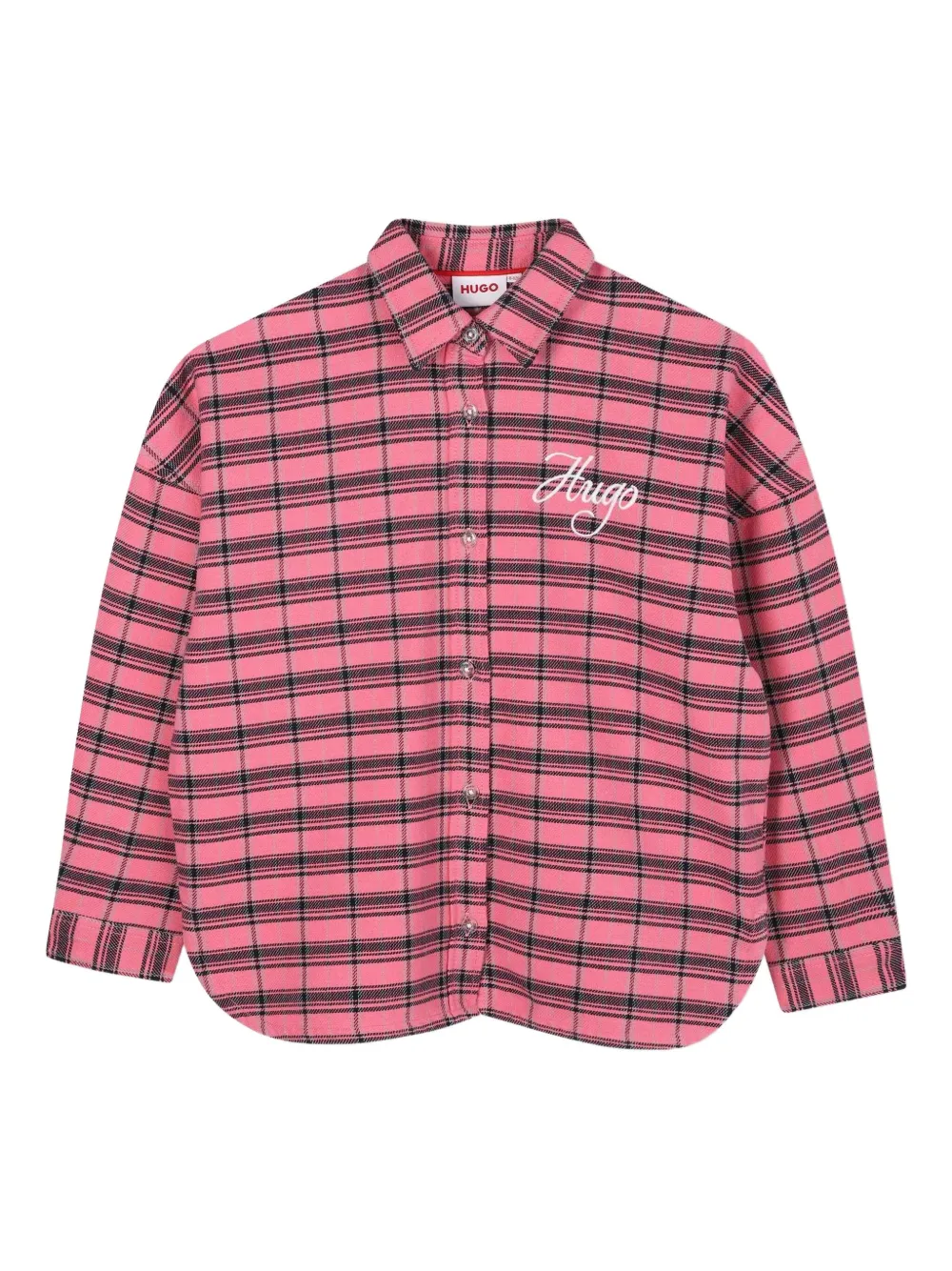 HUGO KIDS Geruit shirt Roze
