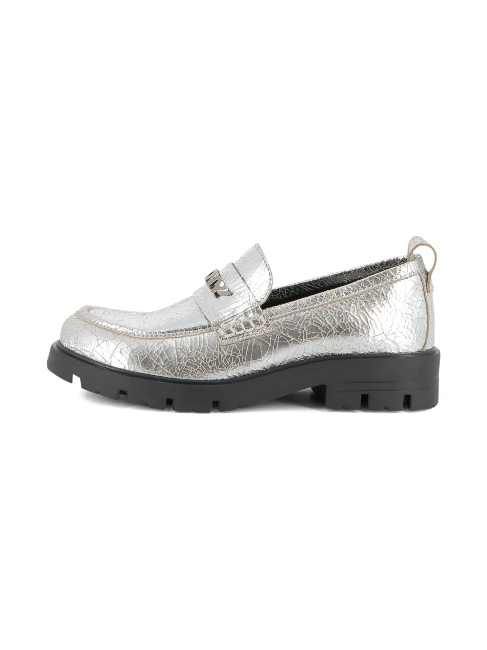 Dkny Kids metallic-effect loafers Silver