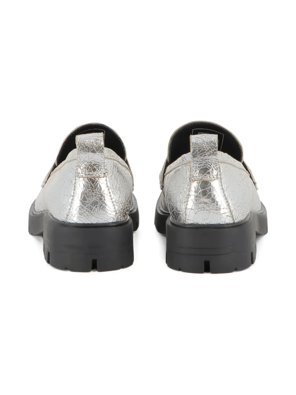 Dkny Kids metallic-effect loafers Silver