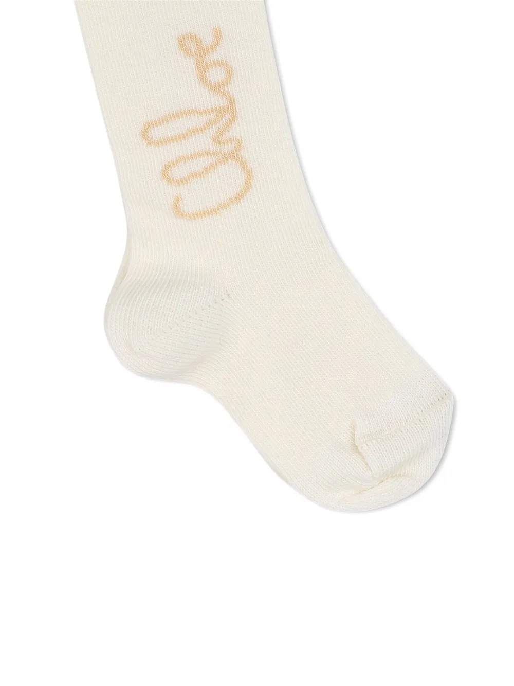 Chloé Kids Geribbelde panty Beige