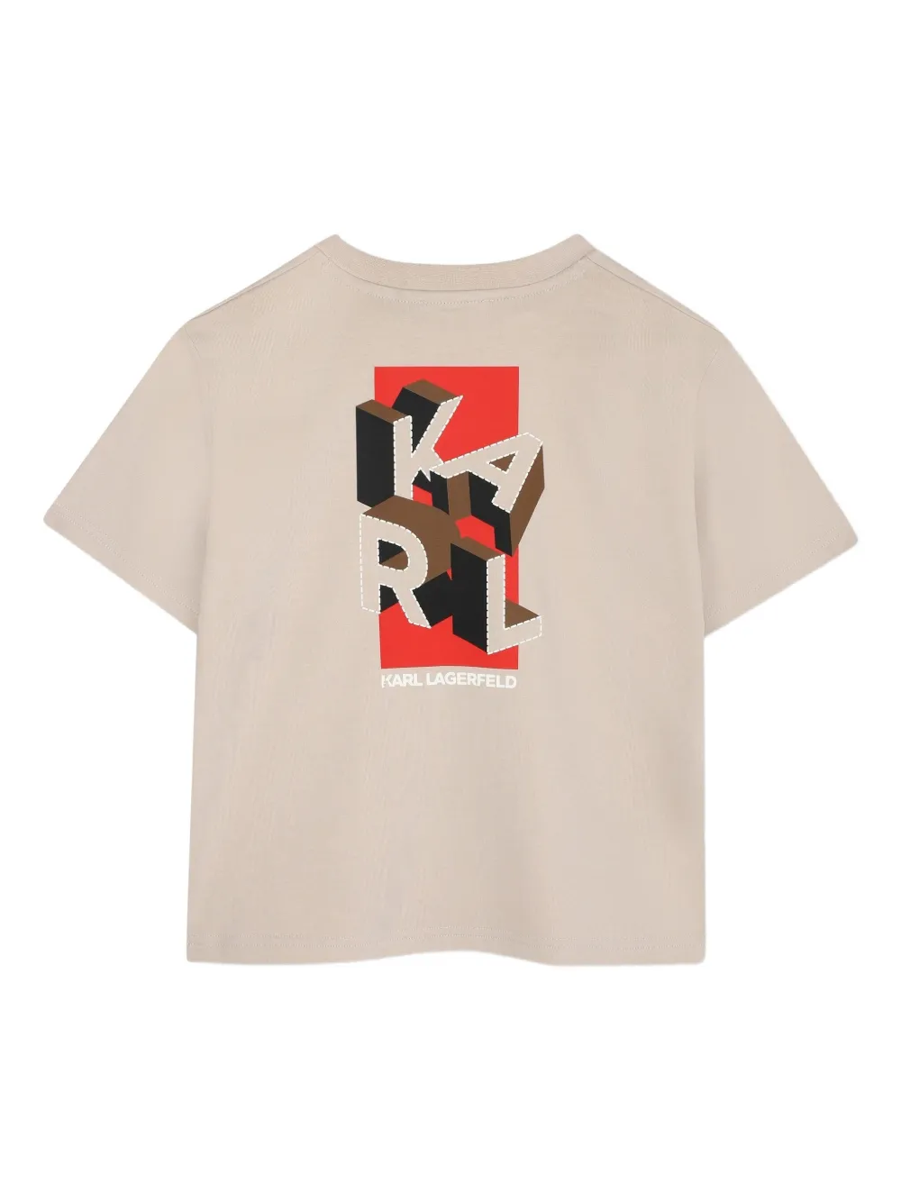 Karl Lagerfeld Kids T-shirt met grafische print Beige