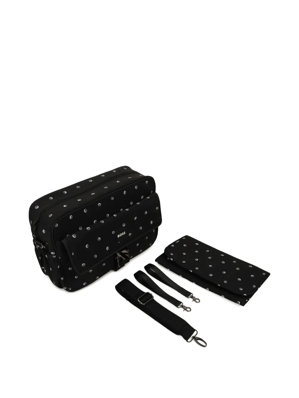 BOSS Kidswear Luiertas met monogramprint Zwart