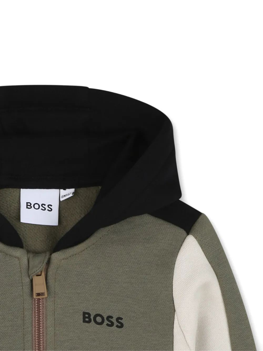 BOSS Kidswear Hoodie met rits Groen