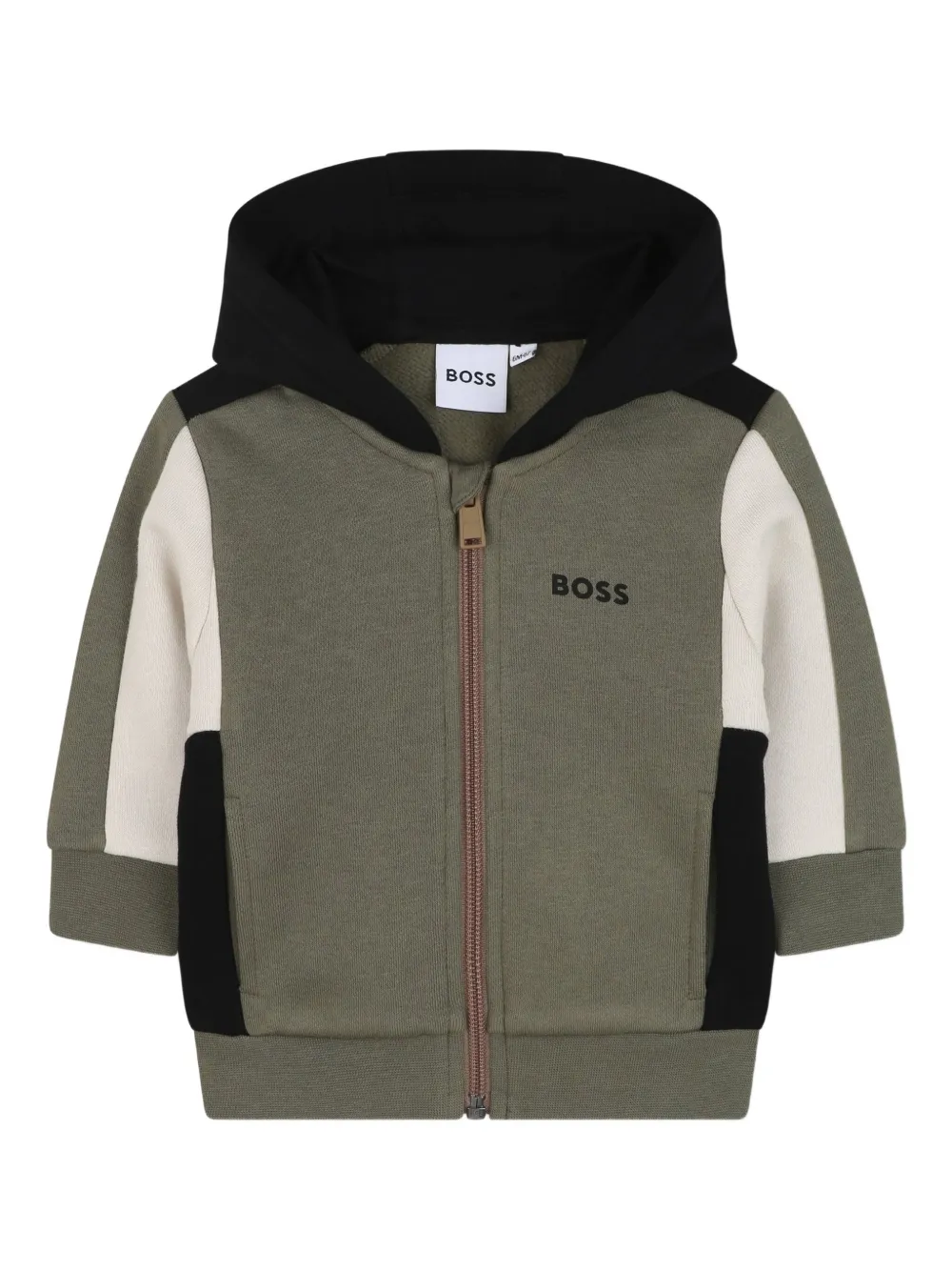 BOSS Kidswear Hoodie met rits Groen