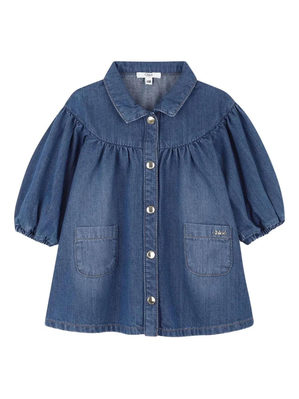 Chloé Kids Spijkershirtjurk Blauw