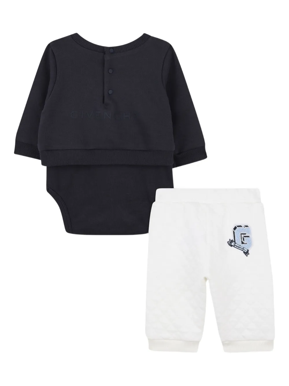 Givenchy Kids Romperset met logopatroon Blauw