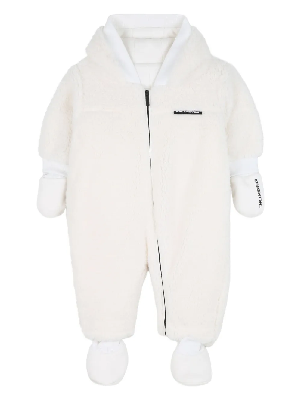 Karl Lagerfeld Kids Sneeuwpak van imitatielamswol met capuchon Wit