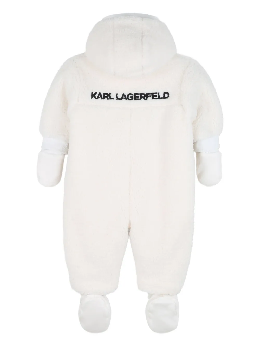 Karl Lagerfeld Kids Sneeuwpak van imitatielamswol met capuchon Wit