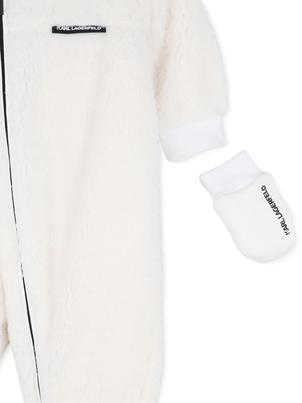 Karl Lagerfeld Kids Sneeuwpak van imitatielamswol met capuchon Wit