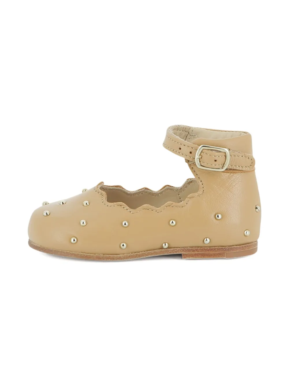 Chloé Kids studded scalloped ballet flats Yellow