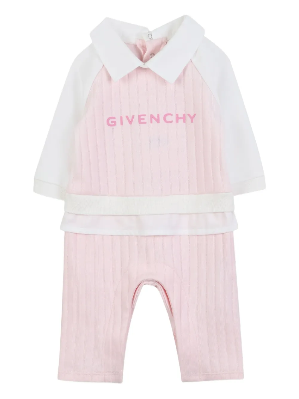 Givenchy Kids Geribbelde romper Roze