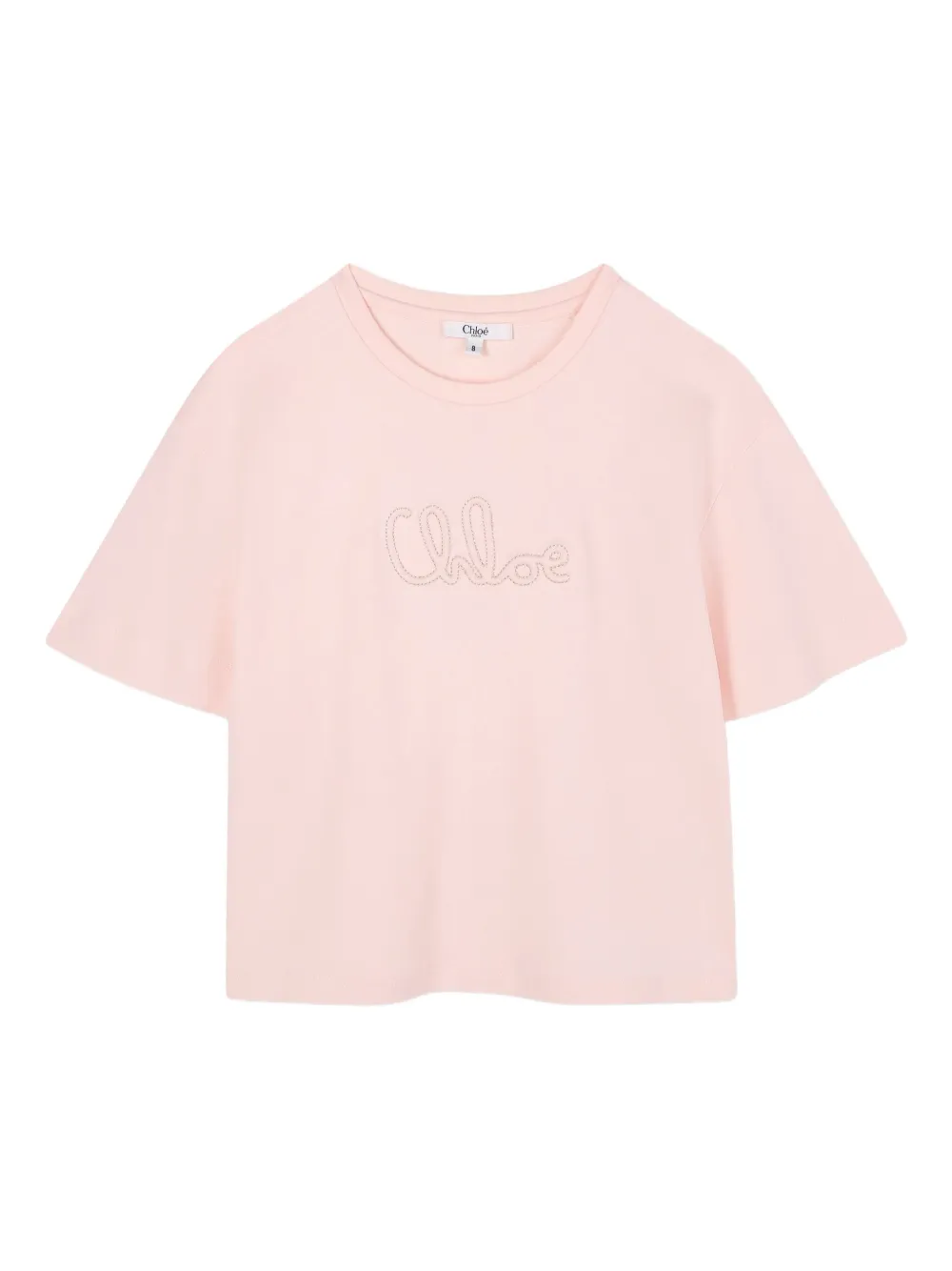 Chloé Kids T-shirt met geborduurd logo Roze