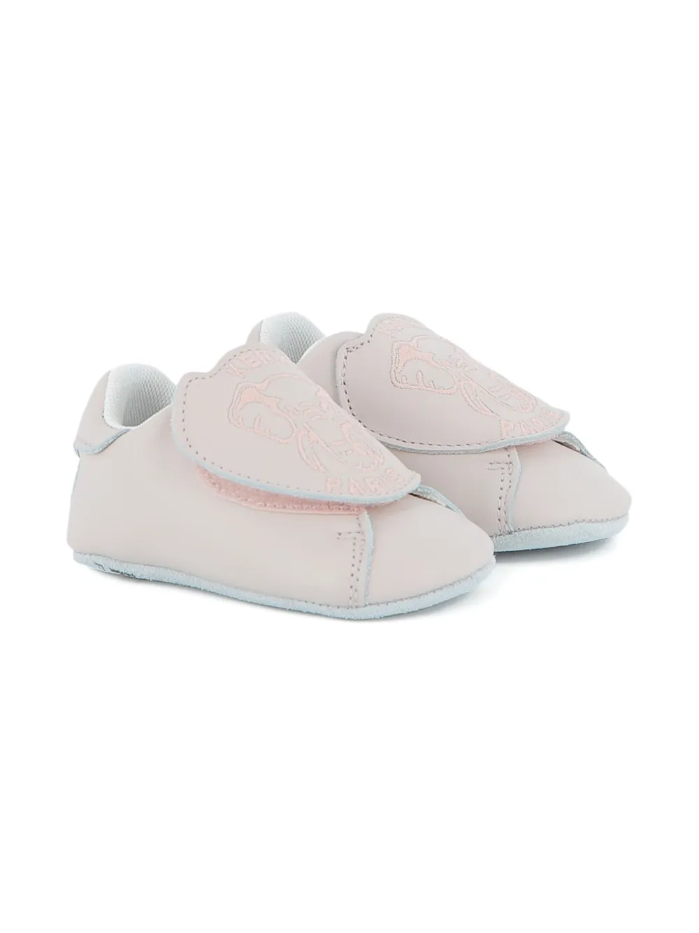 Kenzo Kids embossed flap baby shoes Pink
