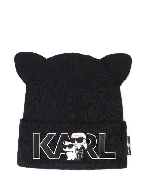 Karl Lagerfeld Kids gorro con aplique del logo