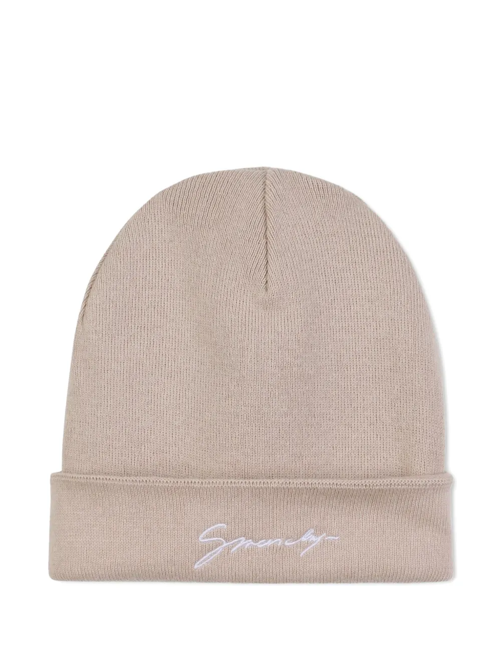 Givenchy Kids logo-embroidered beanie hat | Neutrals | Image 1