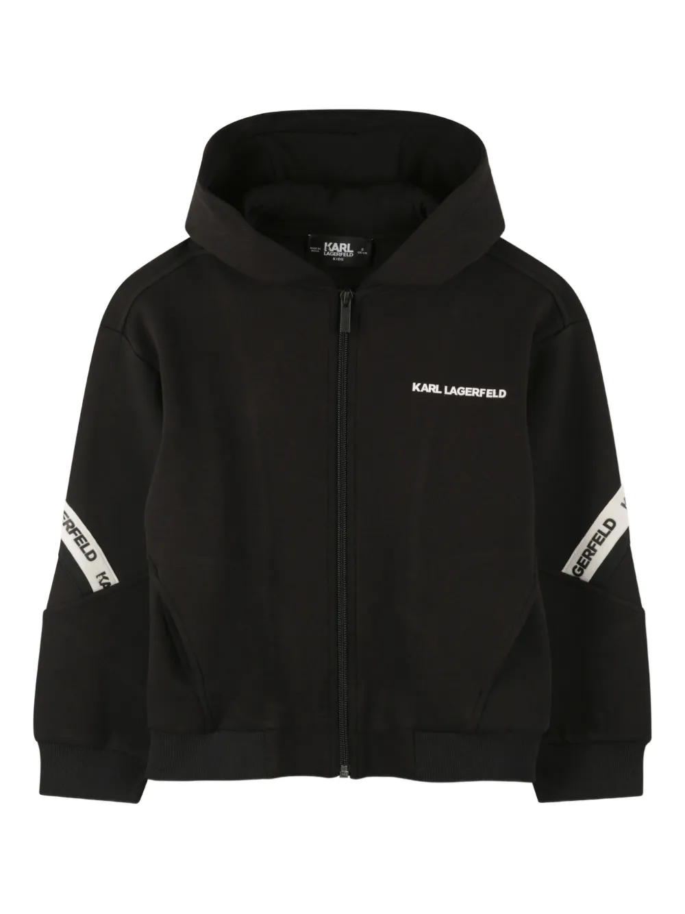 Karl Lagerfeld Kids Hoodie met logotape Zwart