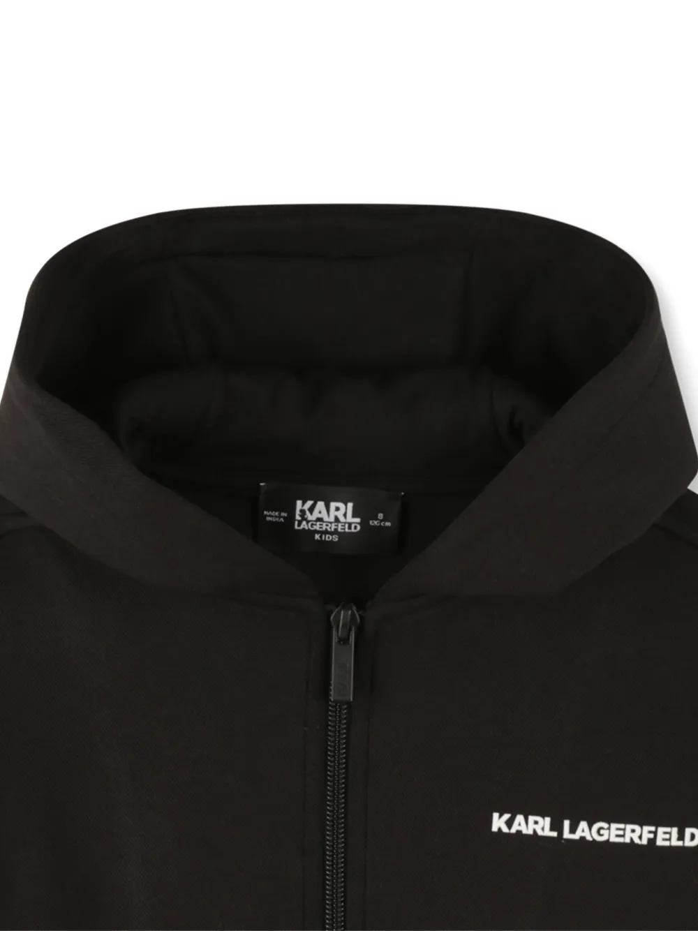 Karl Lagerfeld Kids Hoodie met logotape Zwart