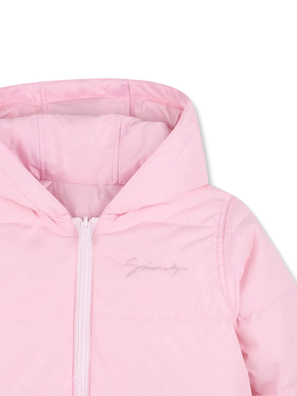 Givenchy Kids Donsjack met geborduurd logo Roze