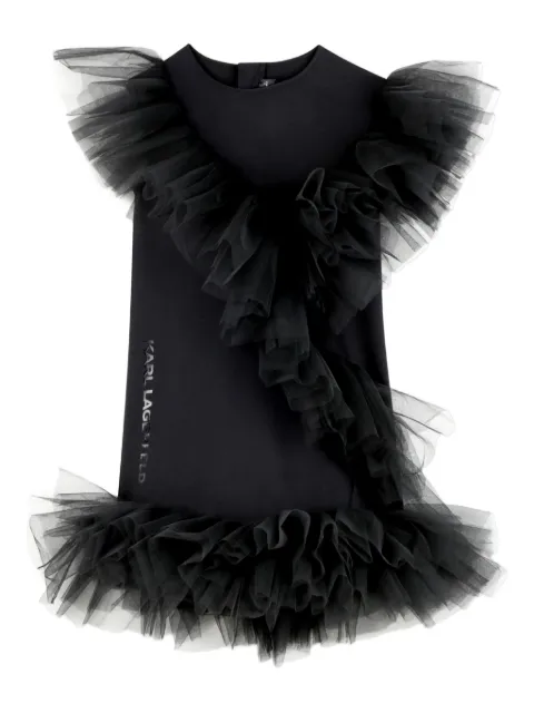 Karl Lagerfeld Kids ruffled tulle-trim dress