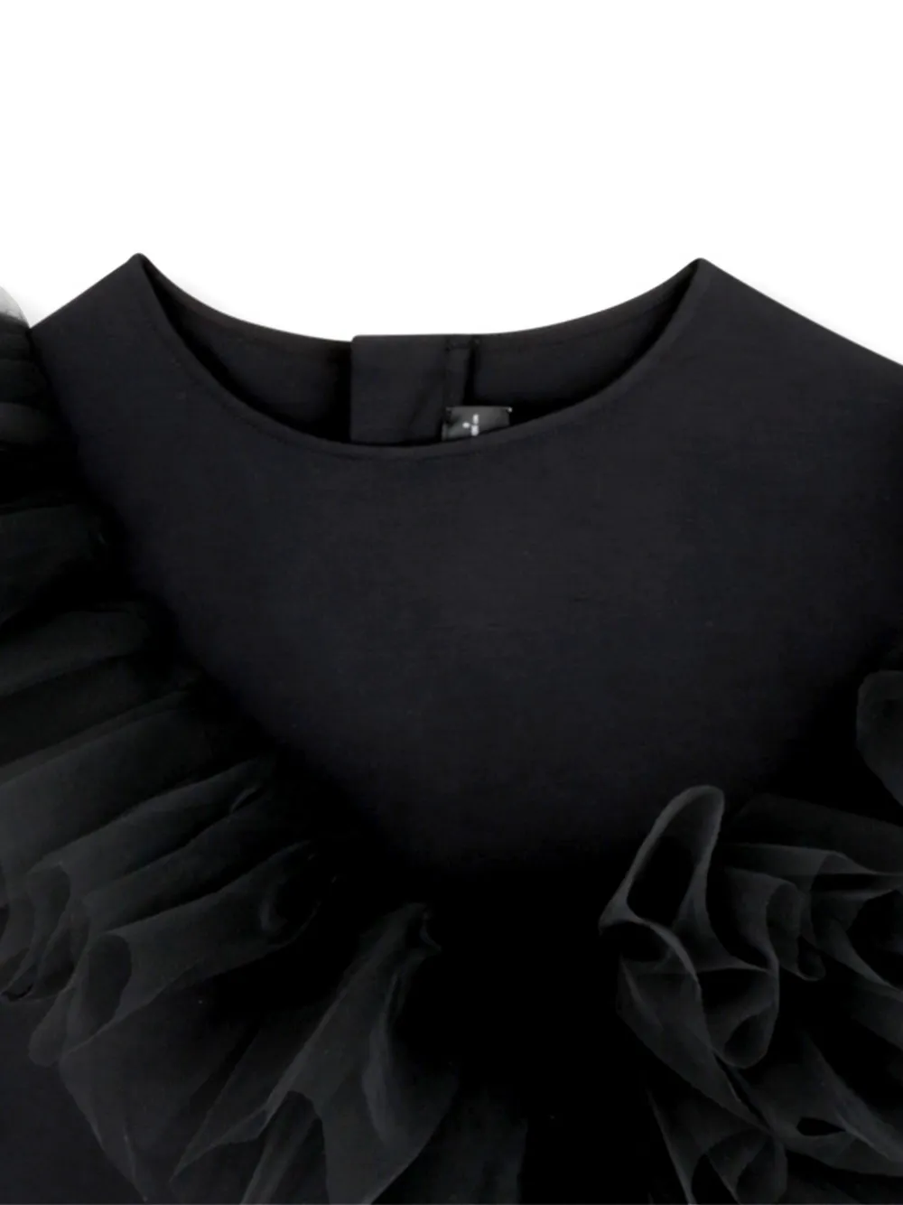 Karl Lagerfeld Kids Jurk met ruches en tulen afwerking Zwart