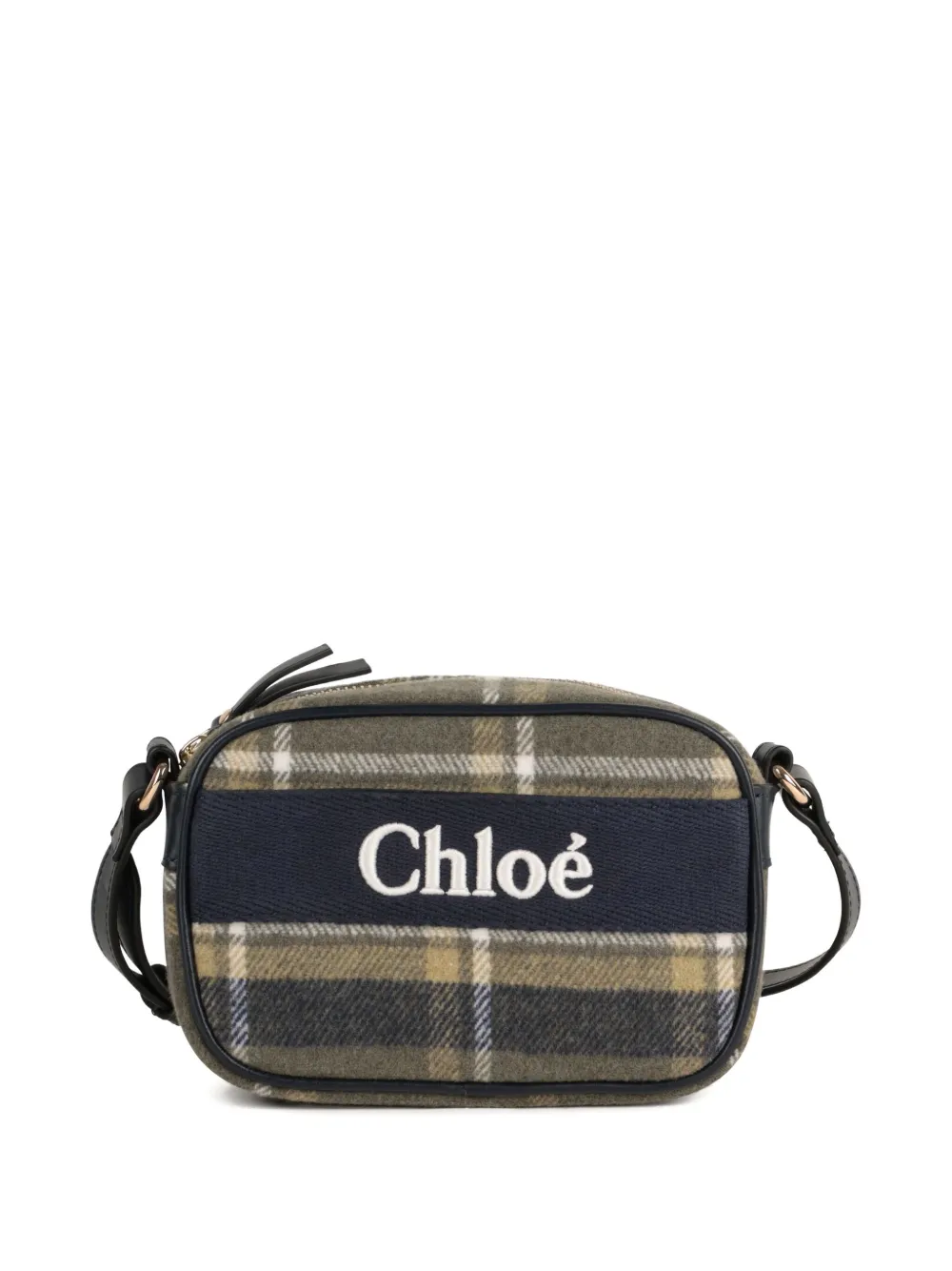 Chloé Kids Geruite crossbodytas Groen