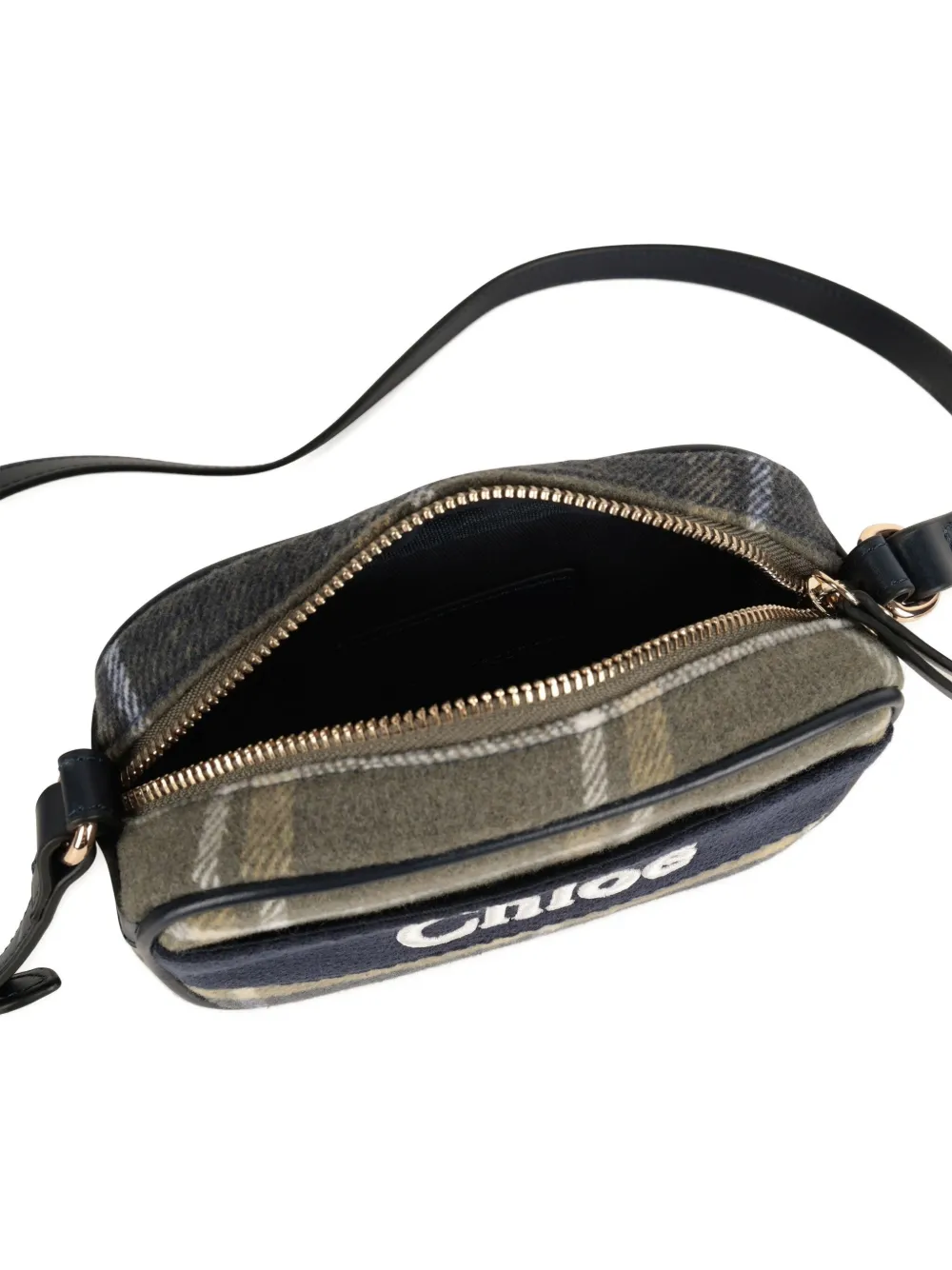 Chloé Kids Geruite crossbodytas Groen