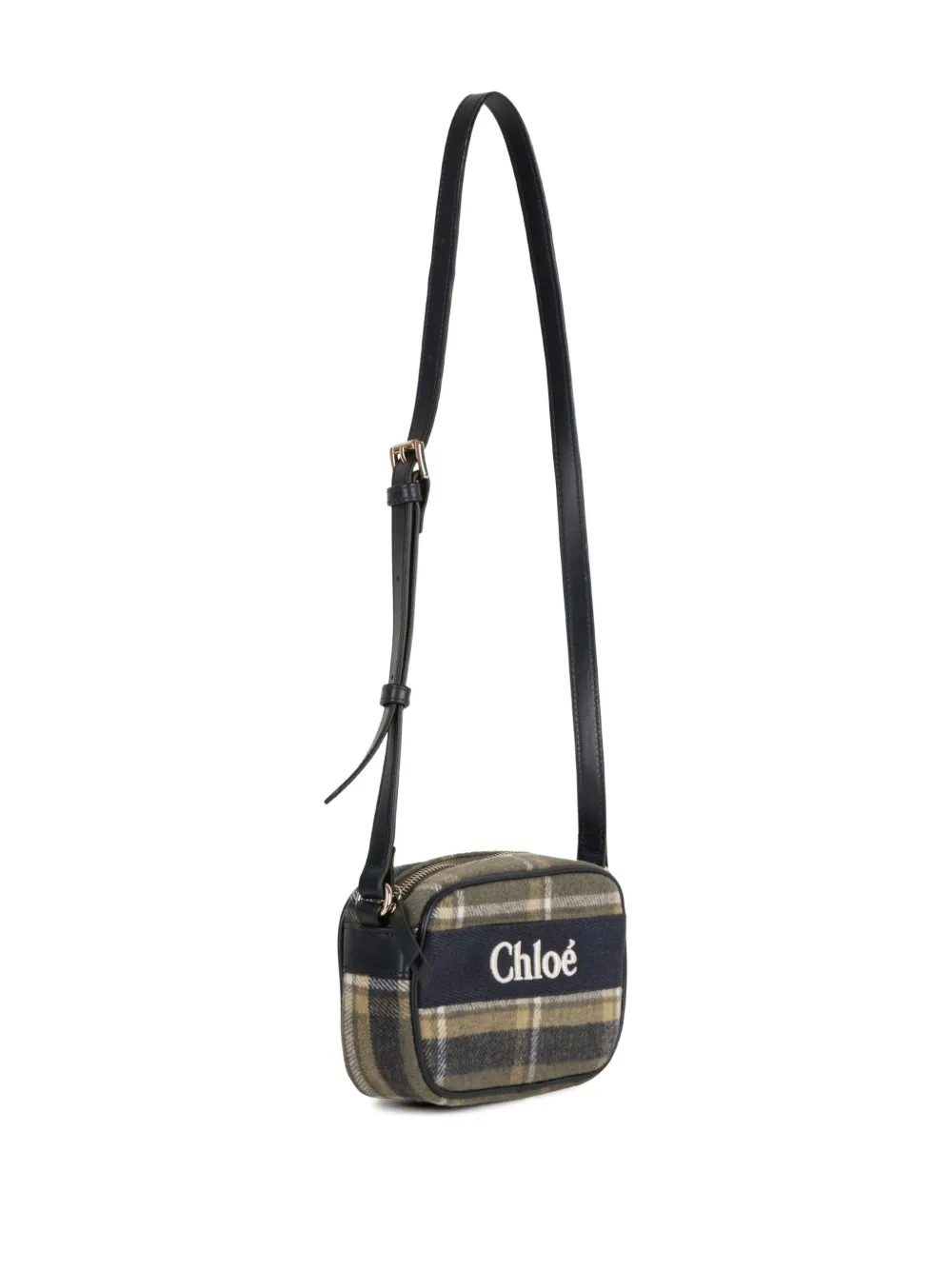 Chloé Kids Geruite crossbodytas Groen