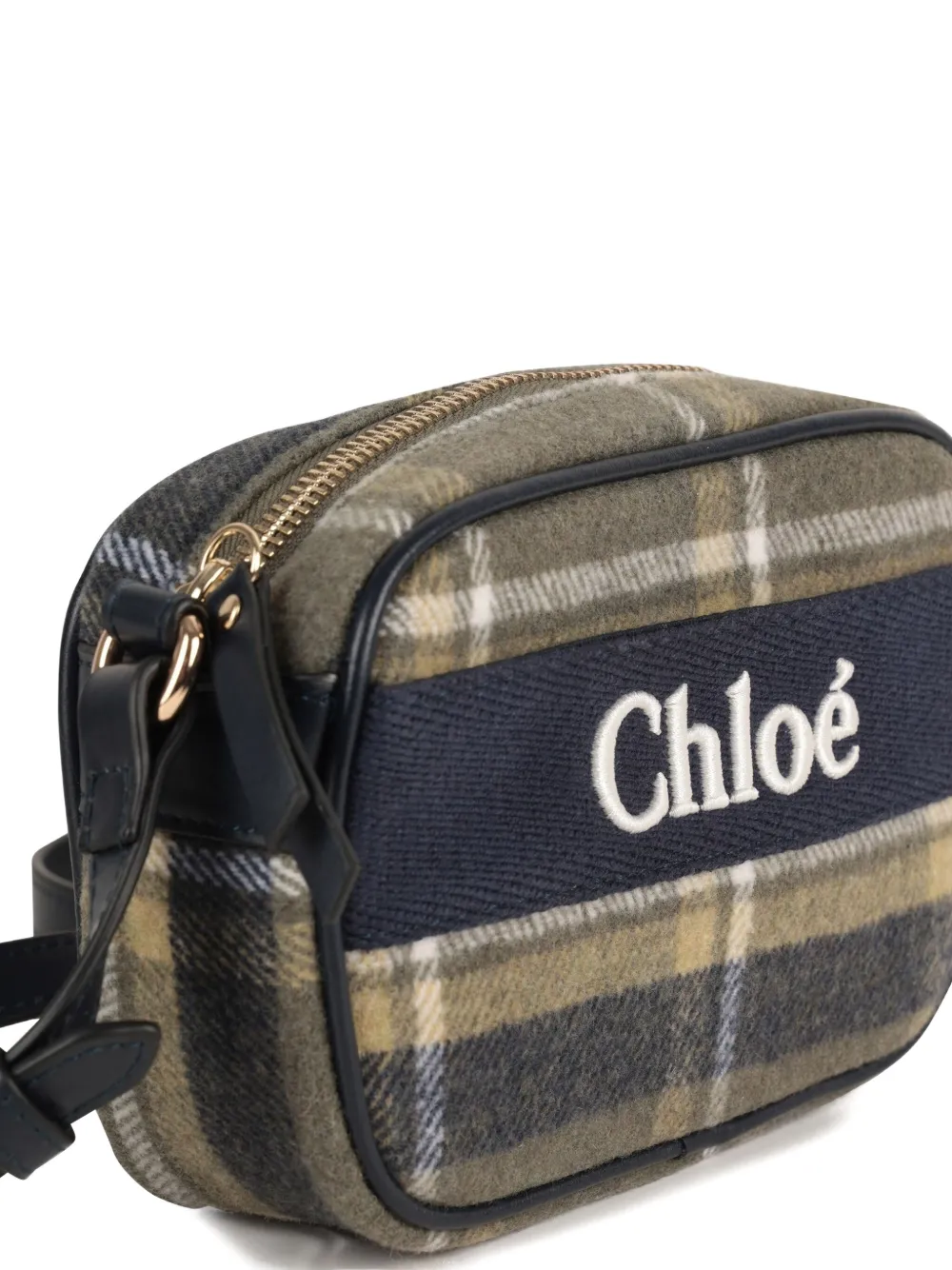 Chloé Kids Geruite crossbodytas Groen