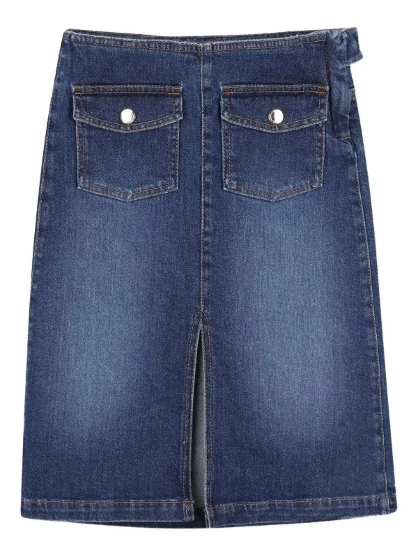 Chloé Kids Denim Midi Skirt Blue FARFETCH TR