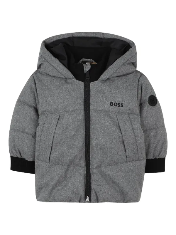 BOSS Kidswear フーデッド パデッドジャケット | グレー | FARFETCH JP