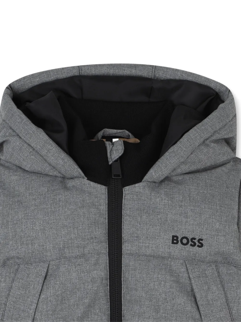 BOSS Kidswear Gewatteerd jack met capuchon Grijs
