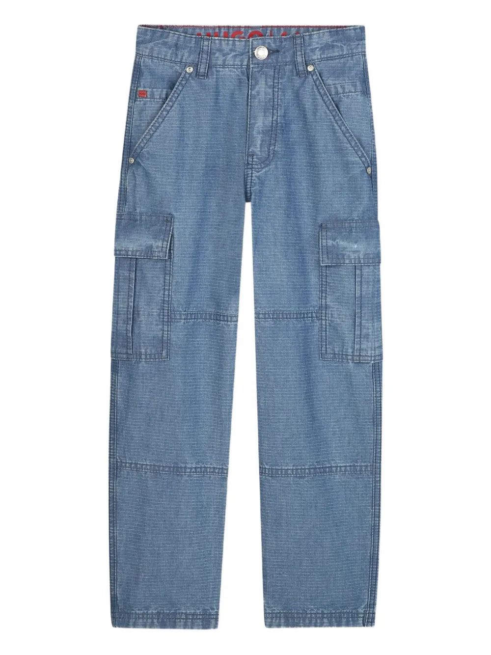 HUGO KIDS Katoenen cargo jeans Blauw