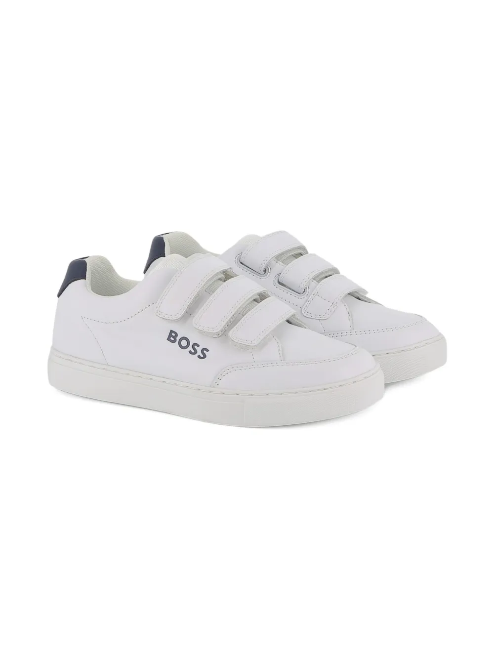 BOSS Kidswear touch-strap low-top sneakers White