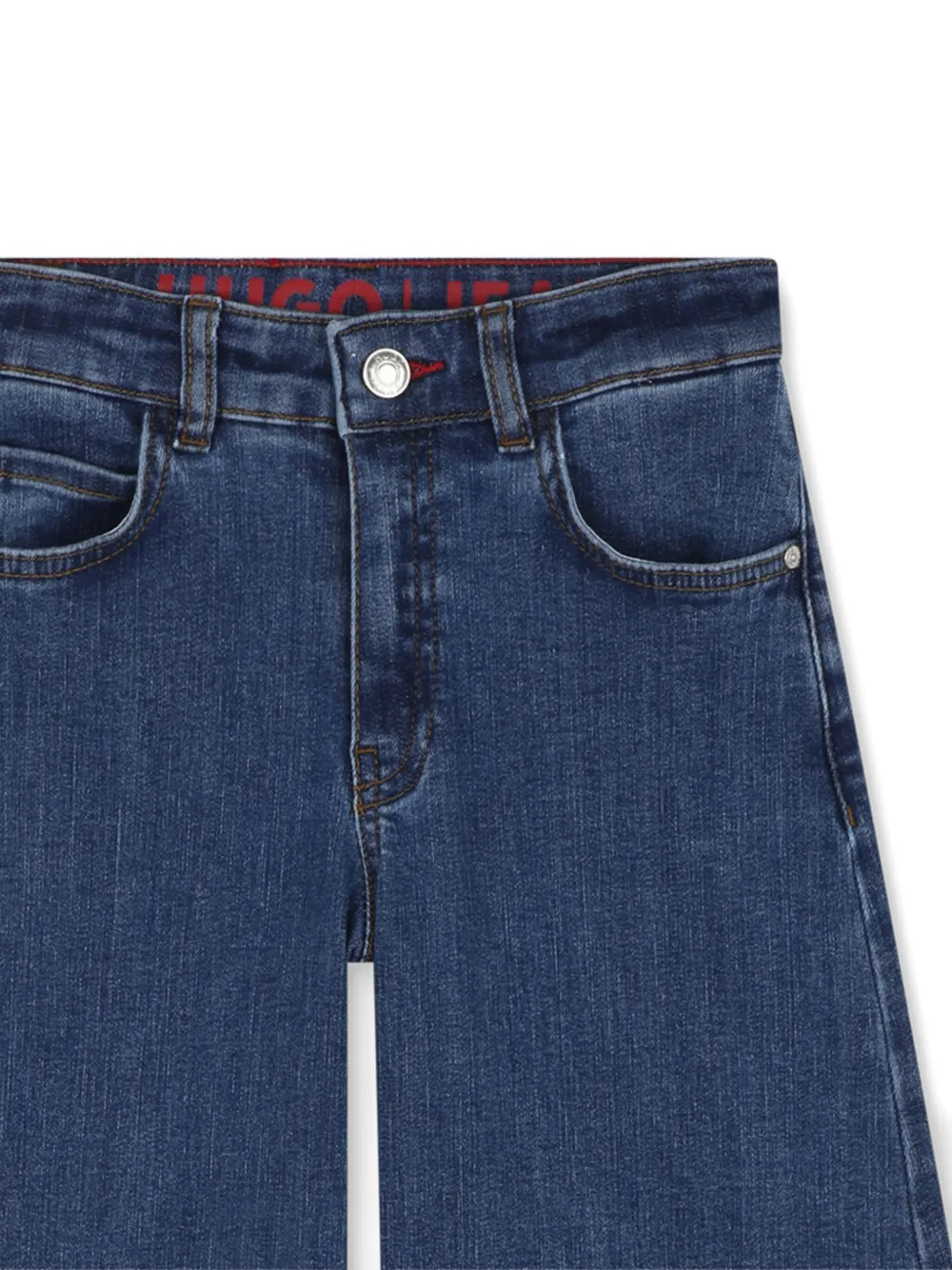 HUGO KIDS Jeans met logopatch Blauw