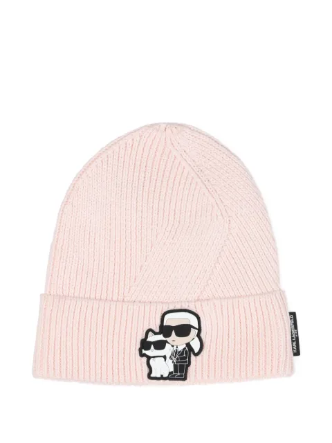 Karl Lagerfeld Kids bonnet en maille côtelée