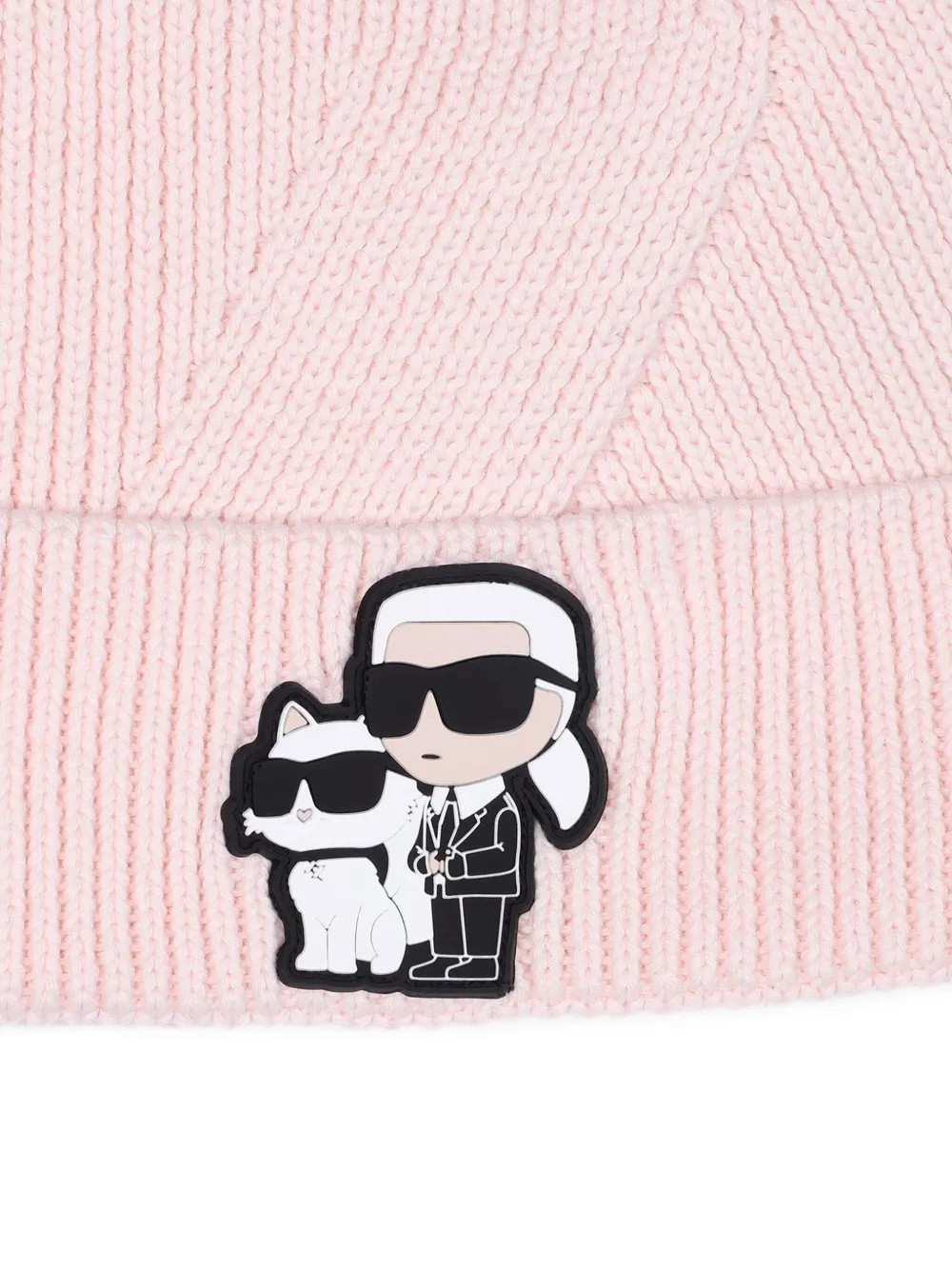 Karl Lagerfeld Kids Geribbelde muts Roze