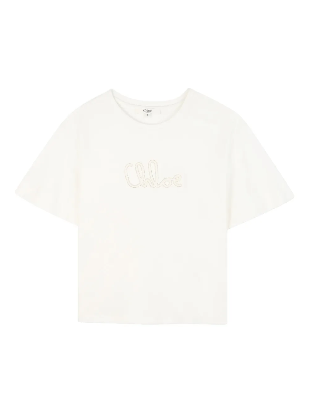 Chloé Kids T-shirt met geborduurd logo Wit