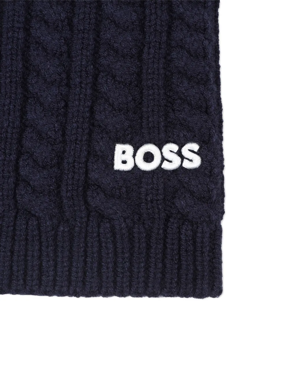 BOSS Kidswear Kabelgebreide nekwarmer Blauw