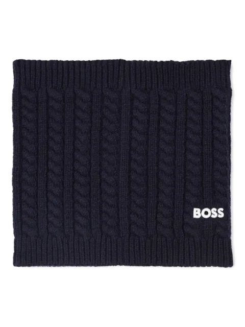 BOSS Kidswear cable-knit neck warmer