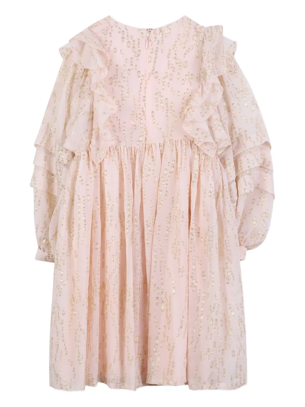 Chloé Kids Jurk verfraaid met pailletten en ruches Roze