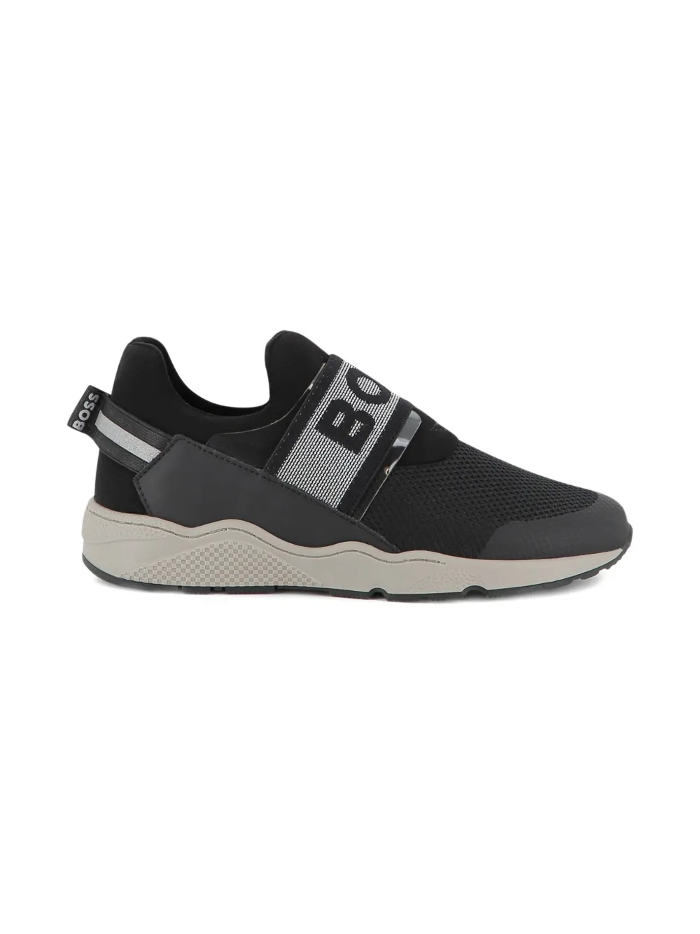 BOSS Kidswear mesh-panel slip-on sneakers Black