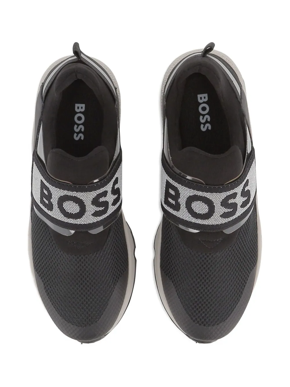 BOSS Kidswear mesh-panel slip-on sneakers Black