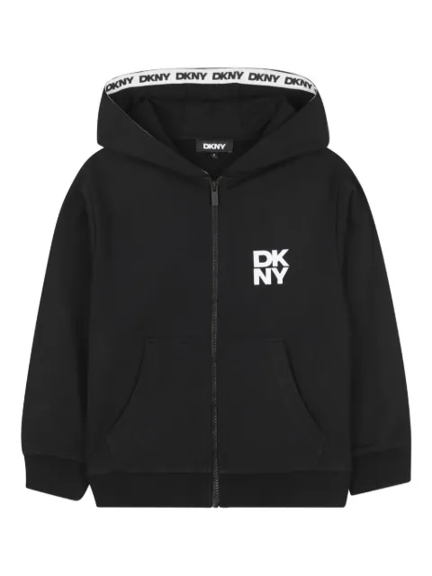 Dkny Kids هودي بسحاب وطبعة شعار الماركة