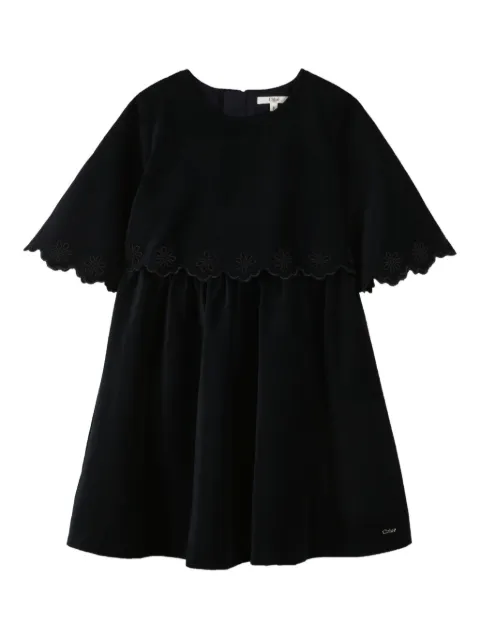 Chloé Kids embroidered scalloped dress