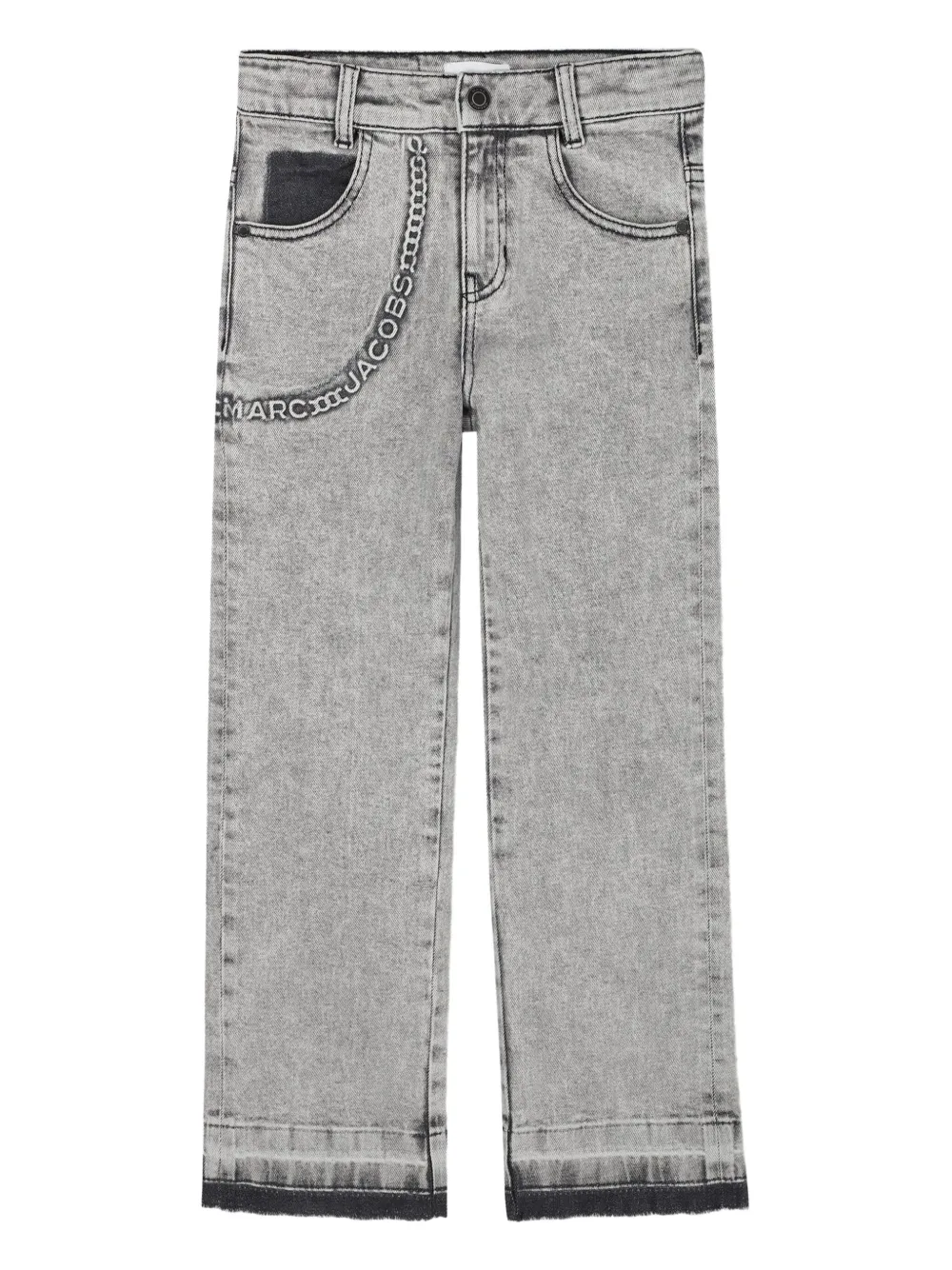 Marc Jacobs Kids' Logo-print Jeans In Gray