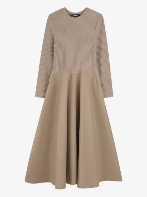Dkny Kids ribbed-panel flared dress